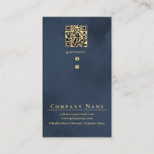 Elegant Glamoureus Navy Blauw Goud Visitekaartje (Achterkant)