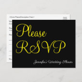 Elegant, glamoureus "Please RSVP" Briefkaart (Voorkant / Achterkant)