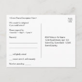 Elegant, glamoureus "Please RSVP" Briefkaart (Achterkant)