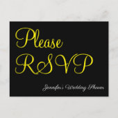 Elegant, glamoureus "Please RSVP" Briefkaart (Voorkant)