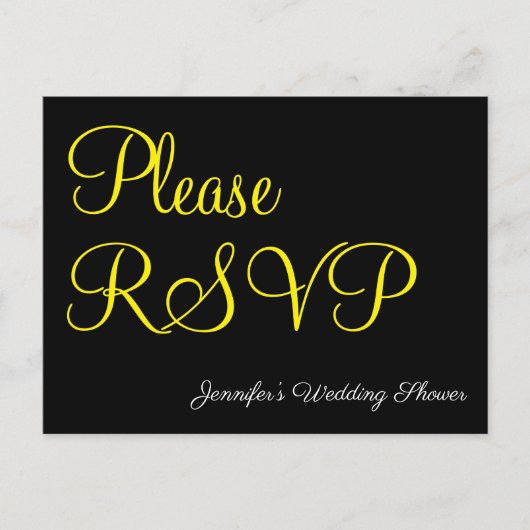 Elegant, glamoureus "Please RSVP" Briefkaart (Voorkant)