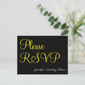 Elegant, glamoureus "Please RSVP" Briefkaart (Staand voorkant)