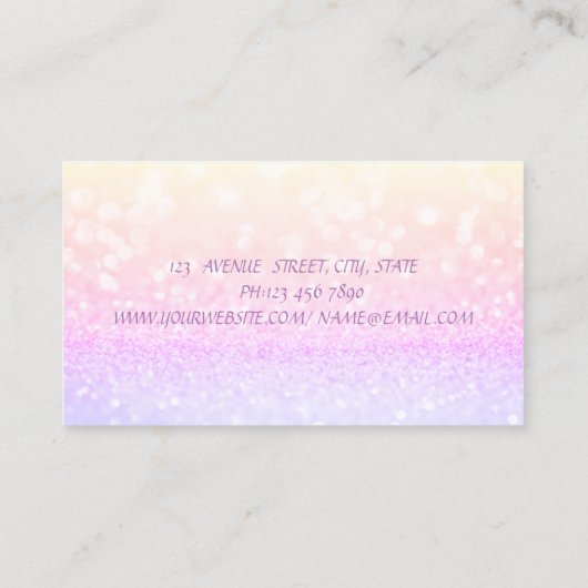 Elegant Glamoureus Professional Glittery Visitekaartje (Achterkant)