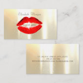 Elegant Glamoureus Shinny, Faux Gold, Red Lips Visitekaartje (Voorkant / Achterkant)