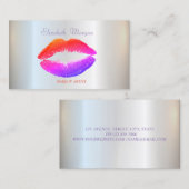 Elegant glamoureus Shiny, Silver, Lips Visitekaartje (Voorkant / Achterkant)
