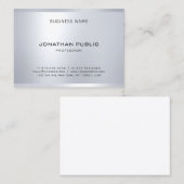 Elegant glamoureus Silver look Moderne Eenvoudige  Visitekaartje (Voorkant / Achterkant)