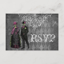 Elegant Glamoureus Skeletons Halloween Party RSVP