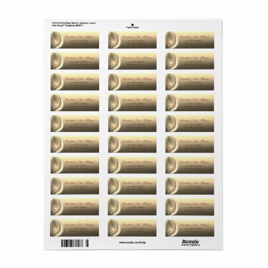 Elegant glamoureus stijlvol adreslabel etiket (Full Sheet)