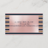 Elegant Glamoureus Stijlvol, gestreept Visitekaartje (Achterkant)