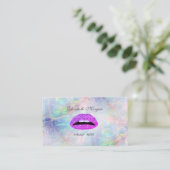 Elegant Glamoureus Trendy Glittery Lips Opal Visitekaartje (Staand voorkant)