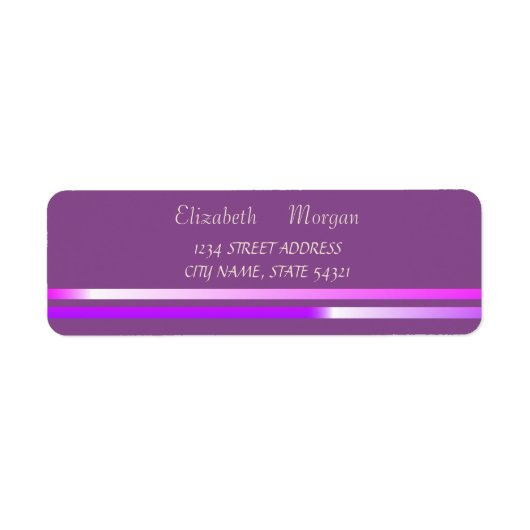Elegant Glamoureus Violet, Stripes Address Label (Voorkant)