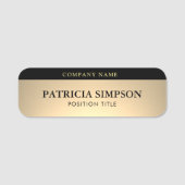 Elegant glamoureus zwart en goud: unieke luxe naamplaatje (Voorkant)