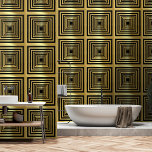 Elegant glamoureus zwart goud art deco 3d effect behang<br><div class="desc">Extravagant,  elegant en glamoureus zwart en goud behang met grote glanzende gouden vierkanten ingewikkeld gekoppeld aan een boeiende 3D-illusie te produceren. Achtergrondkleur kan individueel worden gewijzigd op basis van uw eigen voorkeuren. Behang kan ook worden gebruikt als rand.</div>