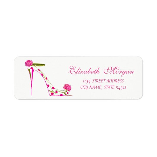 Elegant glamoureuze adreslabel-hakken etiket (Voorkant)
