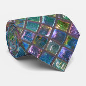 Elegant Glamoureuze Aqua Colour Shiny Tiles Stropdas (Opgerold)