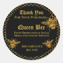 Elegant Glamoureuze Black Gold Queen Bee Hartelijk