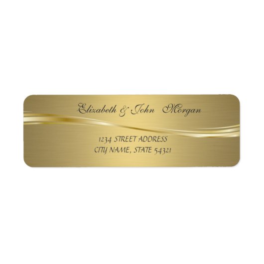 Elegant Glamoureuze Faux Gold Address Label (Voorkant)
