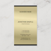 Elegant Glamoureuze Gold Kijk Modern Plain Luxe Visitekaartje (Achterkant)