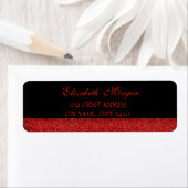 Elegant Glamoureuze Rode Glitter Adreslabel Etiket (Insitu)