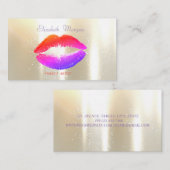 Elegant Glamoureuze Shinny, Faux Gold, Lips Visitekaartje (Voorkant / Achterkant)