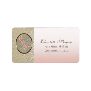 Elegant Glamoureuze Stijlvolle, Damast, Hoge Hak Etiket