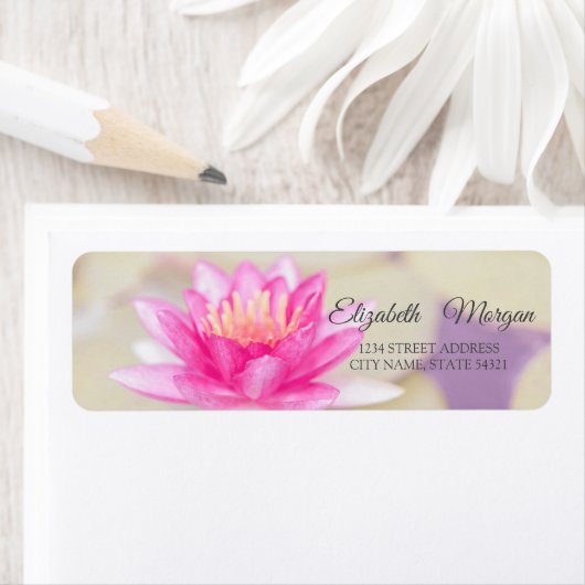 Elegant Glamoureuze Waterverf Lotus Etiket (Insitu)