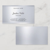 Elegant Glamoureuze Zilver Kijk Modern Trendy Plai Visitekaartje (Voorkant / Achterkant)