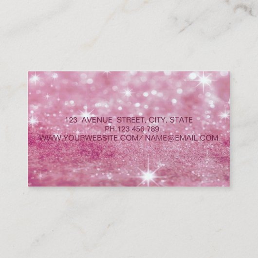 Elegant Glamourey Trendy Glittery Bokeh Lips Visitekaartje (Achterkant)