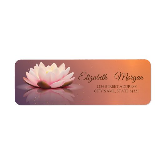 Elegant Glamourus Lotus Adreslabel Etiket (Voorkant)