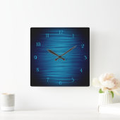 Elegant glanzend blauw gearceerde wandklok (Huis)