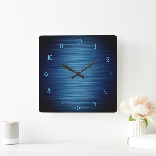 Elegant glanzend blauw gearceerde wandklok (Huis)