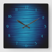 Elegant glanzend blauw gearceerde wandklok (Voorkant)