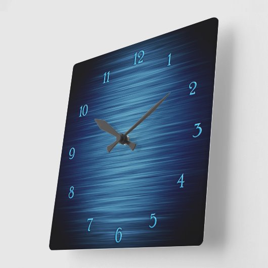 Elegant glanzend blauw gearceerde wandklok (Hoek)