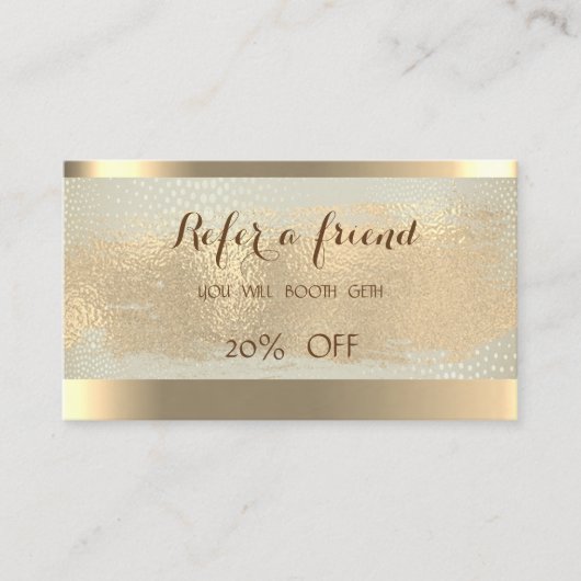 Elegant glanzend, borstelslag, striped verwijzings aanbevelingskaartje (Voorkant)