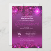 Elegant glanzend chique Paarse moderne quinceañera Kaart (Voorkant)