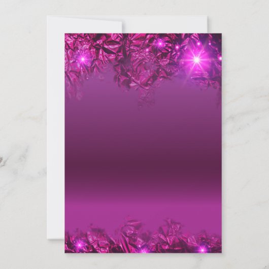 Elegant glanzend chique Paarse moderne quinceañera Kaart (Achterkant)