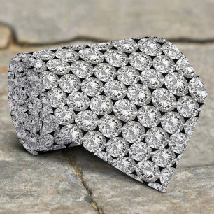 Elegant Glanzend Glam Luxe Kristal Diamant Patroon Stropdas