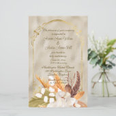 Elegant Glanzend Goud Lijst met Pampasgras (Staand voorkant)