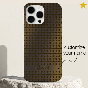 Elegant Glanzend Gouden Stippen Lijnen Patroon Aan iPhone 16 Pro Max Hoesje