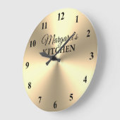 Elegant glanzend goudmuurklokje voor metalen keuke grote klok (Hoek)