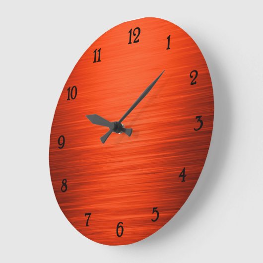 Elegant glanzend oranje gearceerde wandklok (Hoek)