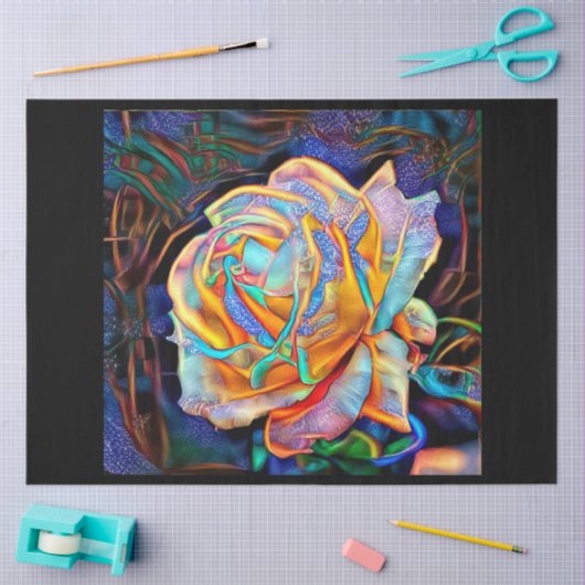 Elegant glanzend uniek Roos Art Dream Tissuepapier (Craft)