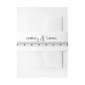 Elegant glanzend zwart-wit design uitnodigingen wikkel