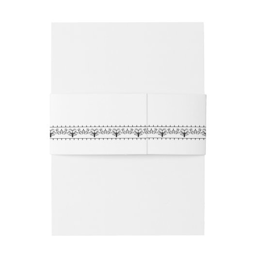 Elegant glanzend zwart-wit design uitnodigingen wikkel (Achterkant Voorbeeld)