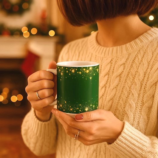 Elegant glanzende sterren groene Mok