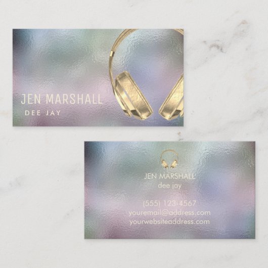 Elegant glas effect textuur De Jay Visitekaartje (Voorkant / Achterkant)