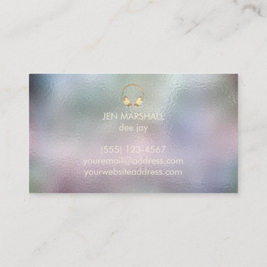 Elegant glas effect textuur De Jay Visitekaartje (Achterkant)