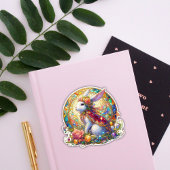 Elegant Glas in lood Art Nouveau Paaskonijn Sticker