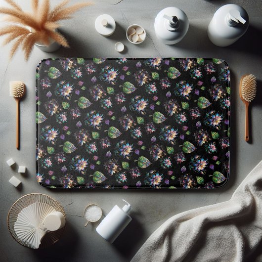 Elegant Glas in lood chique bloemmotief Badmat