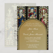 Elegant Glas in lood katholieke bruiloft Kaart (Voorkant / Achterkant)